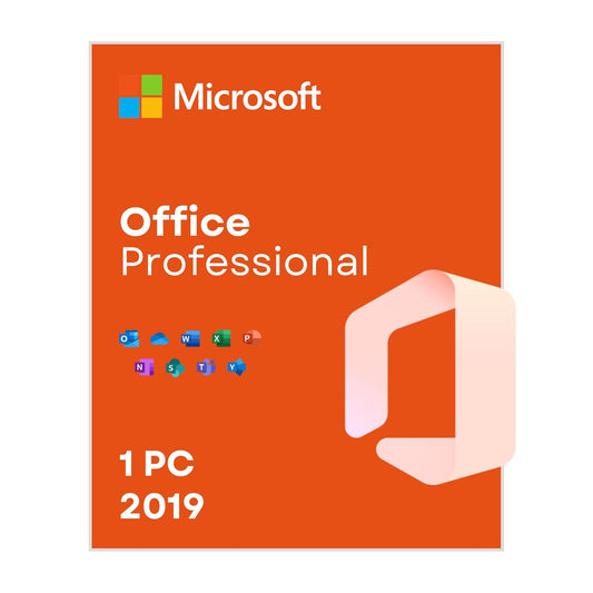 Office 2019 Professional - Lifetime License - 1 User Retail License Key - Windows only (No DVD/CD)