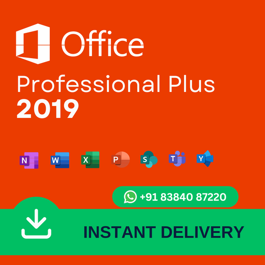Microsoft Office 2019 Professional Plus | Lifetime License Key | 32/64 Bit | Instant Email Delivery | Unlimited Reinstallations | No USB/Disc Required